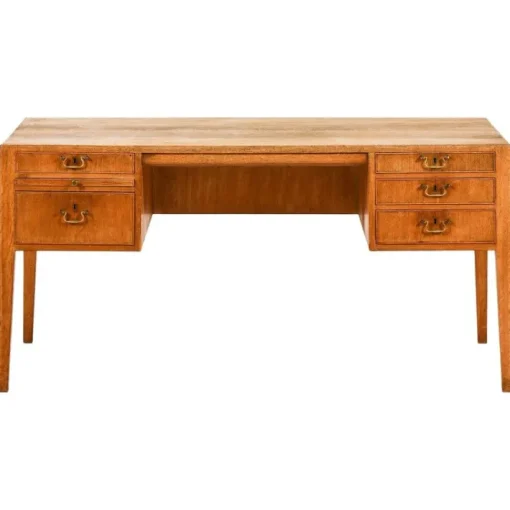Pamono Freestanding Desk in Oak and Brass, 1960s Sale