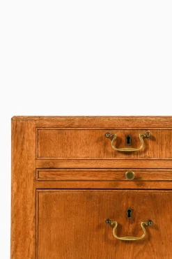 Pamono Freestanding Desk in Oak and Brass, 1960s Sale