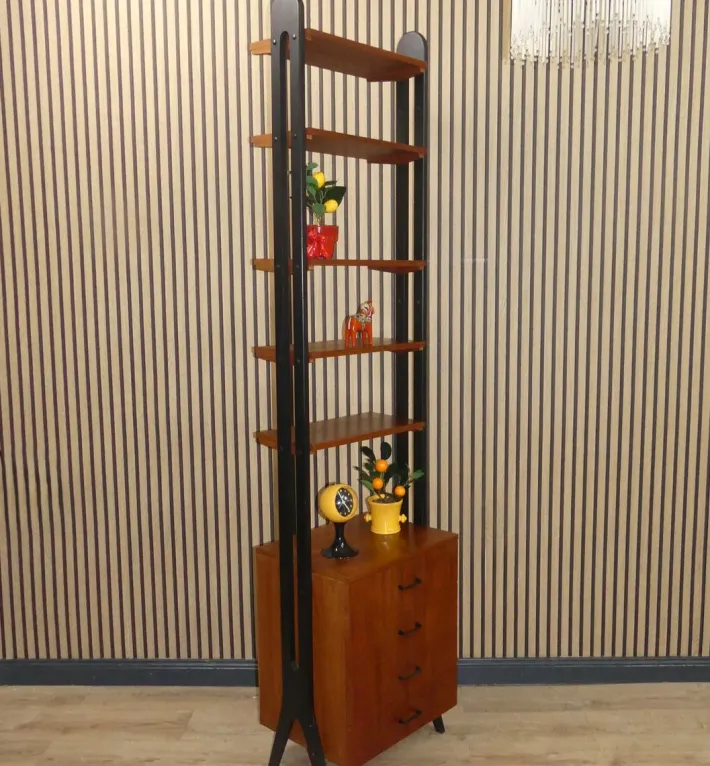 Pamono Freestanding Teak Shelf, 1960s Outlet