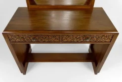 Pamono French Art Deco Dressing Table in Carved Walnut, 1930 Best
