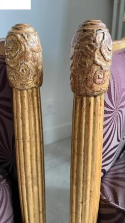 Pamono French Art Deco Living Room Set in Carved Wood by Paul Follot, 1920s, Set of 3