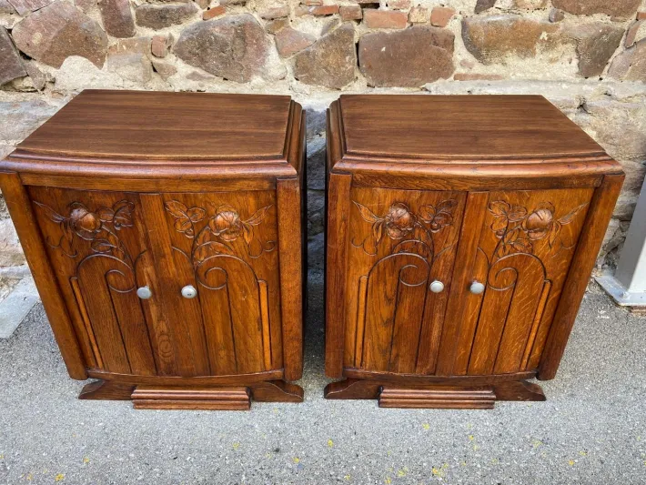 Pamono French Art Deco Nightstands, 1940s, Set of 2