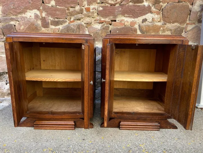 Pamono French Art Deco Nightstands, 1940s, Set of 2