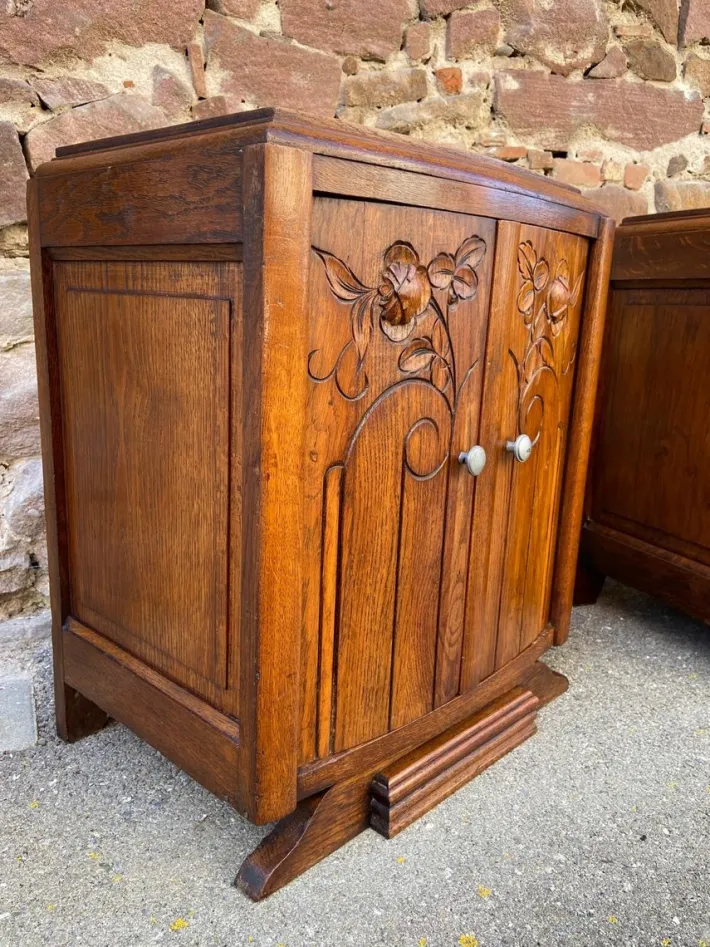 Pamono French Art Deco Nightstands, 1940s, Set of 2