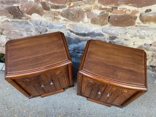 Pamono French Art Deco Nightstands, 1940s, Set of 2