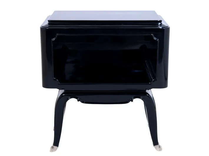 Pamono French Art Deco Open Nightstands in Black Piano Lacquer, 1930s-1940s, Set of 2 Outlet