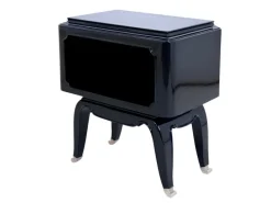 Pamono French Art Deco Open Nightstands in Black Piano Lacquer, 1930s-1940s, Set of 2 Outlet