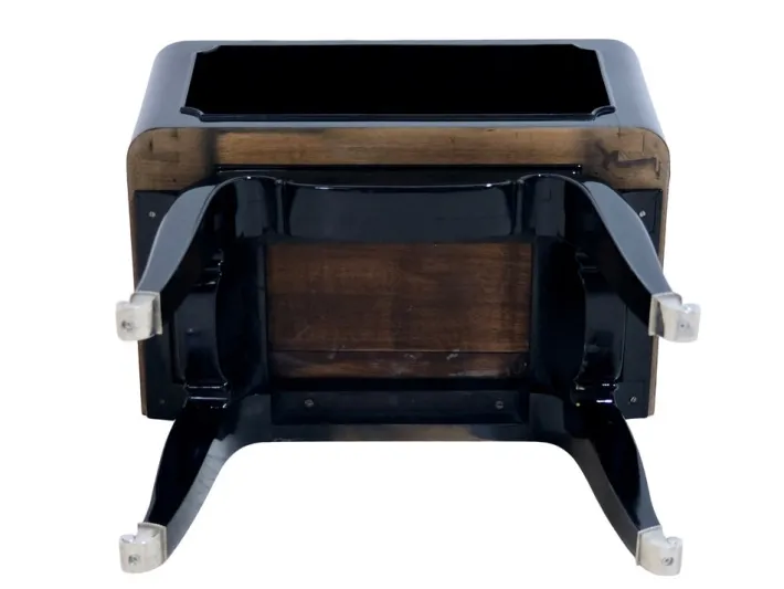 Pamono French Art Deco Open Nightstands in Black Piano Lacquer, 1930s-1940s, Set of 2 Outlet