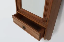 Pamono French Art Deco Shaving Cabinet in Carved Wood with Beveled Mirror, 1920s Outlet