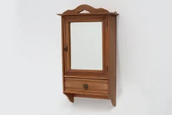 Pamono French Art Deco Shaving Cabinet in Carved Wood with Beveled Mirror, 1920s Outlet