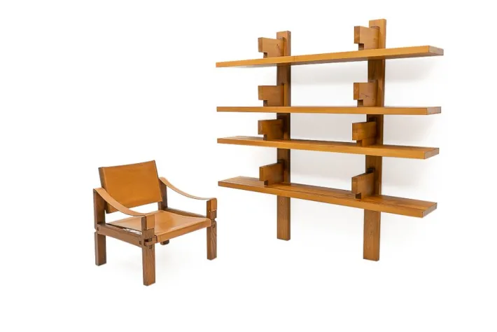 Pamono French B17 Bookshelf by Pierre Chapo, 1970s Hot