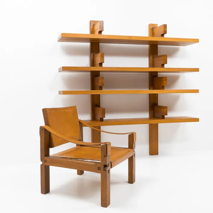 Pamono French B17 Bookshelf by Pierre Chapo, 1970s Hot