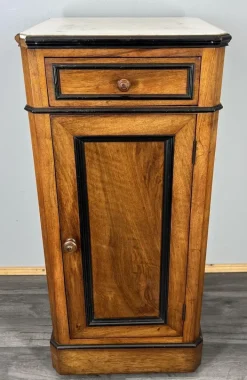 Pamono French Bedside Table in Walnut with Marble Top Online