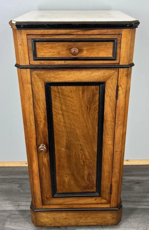 Pamono French Bedside Table in Walnut with Marble Top Online