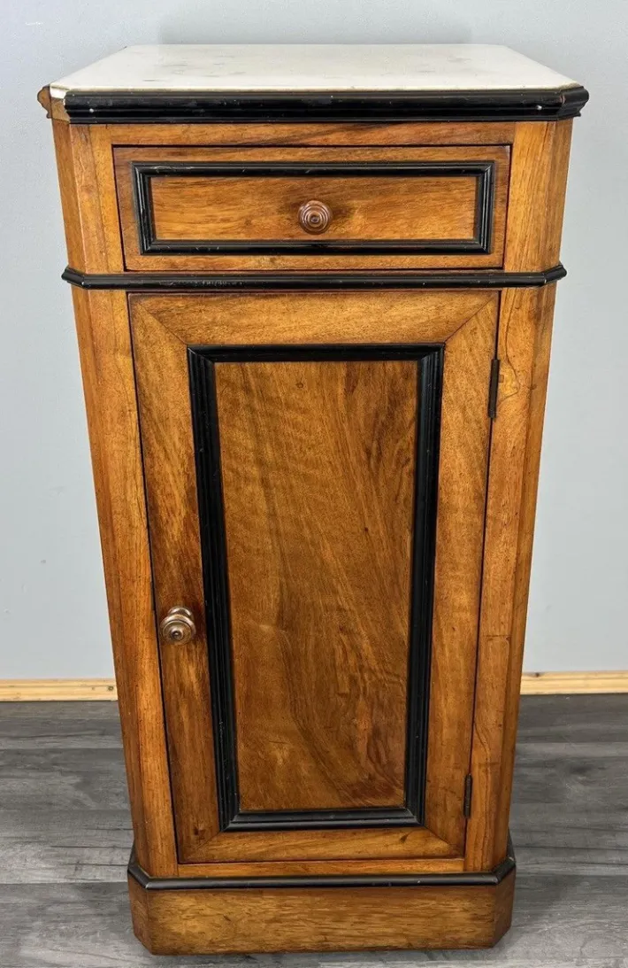 Pamono French Bedside Table in Walnut with Marble Top Online