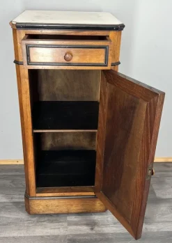 Pamono French Bedside Table in Walnut with Marble Top Online