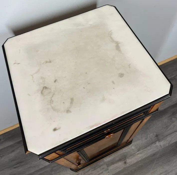Pamono French Bedside Table in Walnut with Marble Top Online