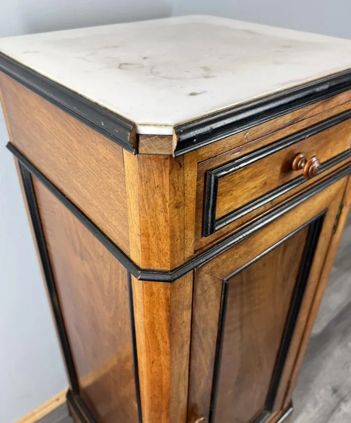 Pamono French Bedside Table in Walnut with Marble Top Online