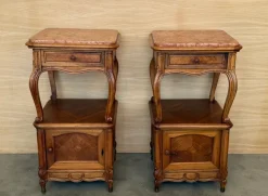 Pamono French Bedside Tables with Cabriole Legs, 1950s, Set of 2