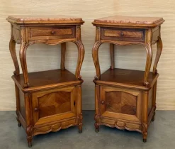 Pamono French Bedside Tables with Cabriole Legs, 1950s, Set of 2