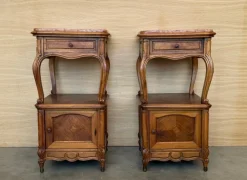 Pamono French Bedside Tables with Cabriole Legs, 1950s, Set of 2