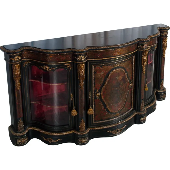 Pamono French Boulle Style Sideboard with Brass Inlay and Gilt Bronze Mounts, 1920s Best