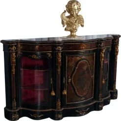 Pamono French Boulle Style Sideboard with Brass Inlay and Gilt Bronze Mounts, 1920s Best