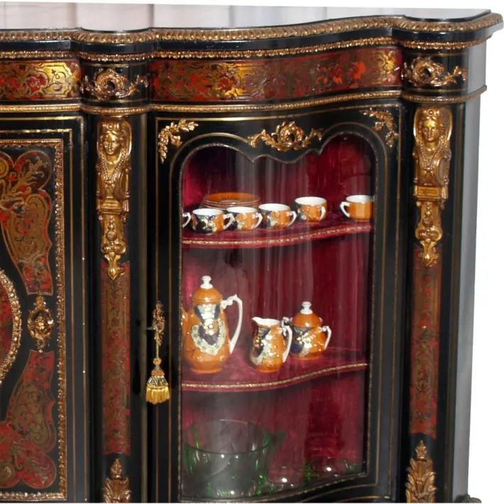 Pamono French Boulle Style Sideboard with Brass Inlay and Gilt Bronze Mounts, 1920s Best