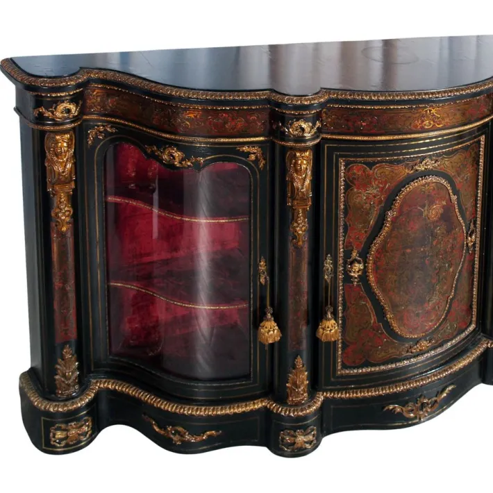 Pamono French Boulle Style Sideboard with Brass Inlay and Gilt Bronze Mounts, 1920s Best