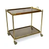 Pamono French Brass and Smoked Glass Bar Cart, 1960s Best