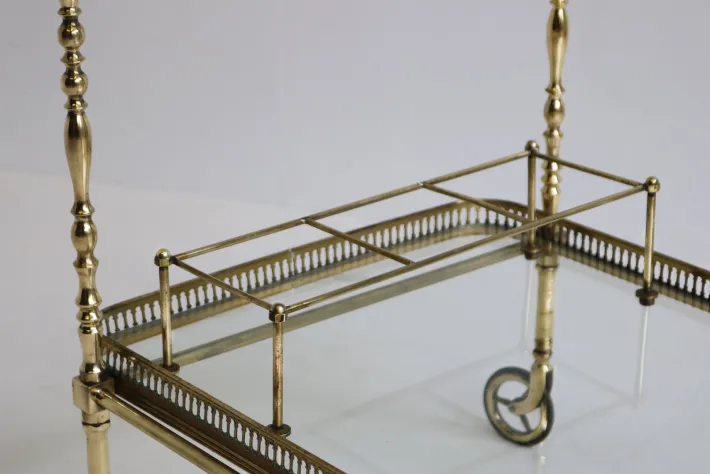Pamono French Brass Bar Cart from Maison Baguès, 1950s New