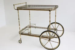 Pamono French Brass Bar Cart from Maison Baguès, 1950s New