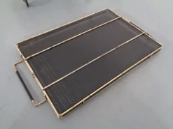 Pamono French Brass Tea Cart Attributed to Mathieu Matégot, 1950s Outlet