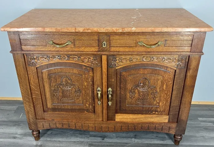 Pamono French Buffet in Oak with Marble Top New