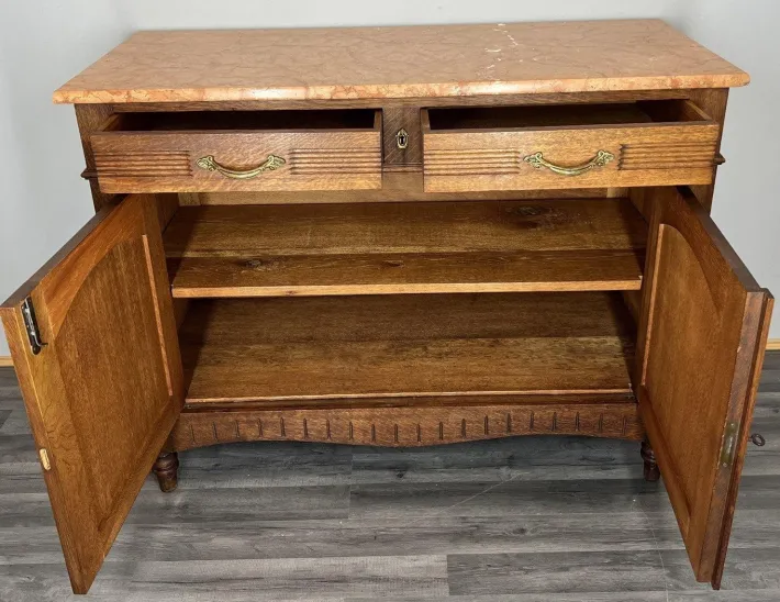 Pamono French Buffet in Oak with Marble Top New