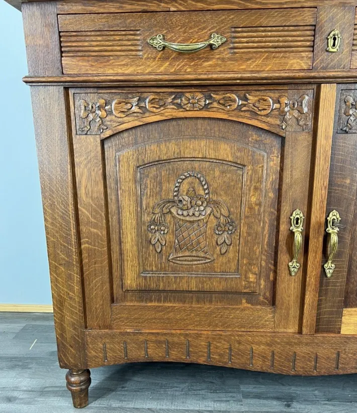 Pamono French Buffet in Oak with Marble Top New