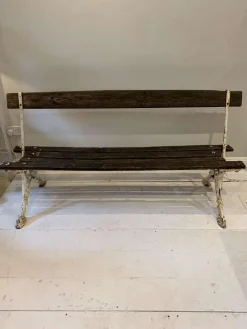 Pamono French Faux Bois Cast Iron Garden Bench, 1990s Hot