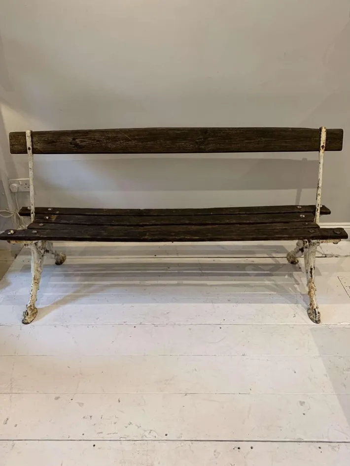 Pamono French Faux Bois Cast Iron Garden Bench, 1990s Hot