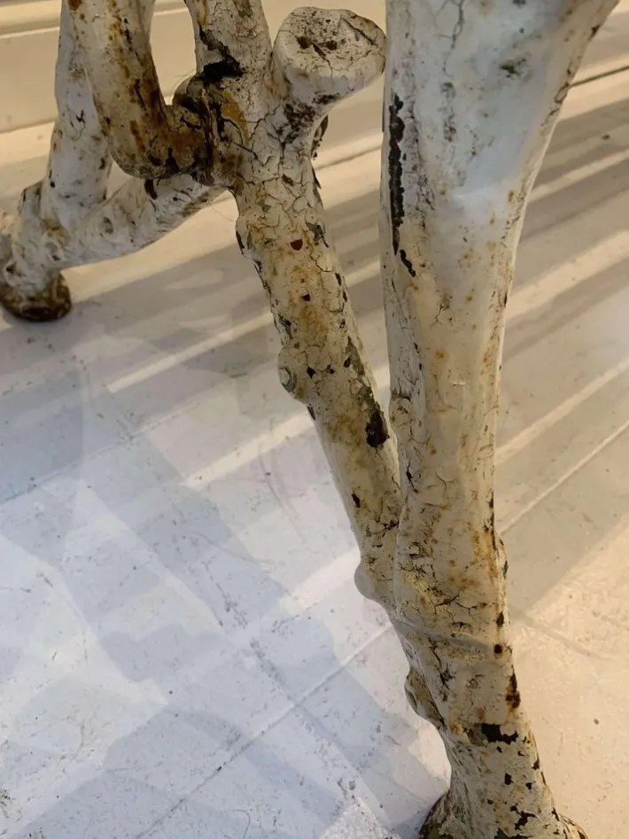 Pamono French Faux Bois Cast Iron Garden Bench, 1990s Hot