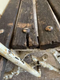 Pamono French Faux Bois Cast Iron Garden Bench, 1990s Hot