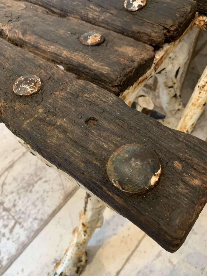 Pamono French Faux Bois Cast Iron Garden Bench, 1990s Hot