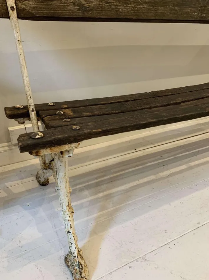 Pamono French Faux Bois Cast Iron Garden Bench, 1990s Hot