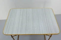 Pamono French Folding Camping Chairs and Table, 1950s, Set of 5 Outlet