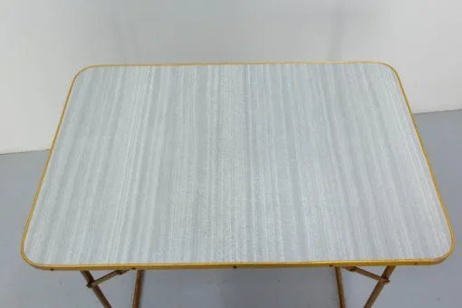 Pamono French Folding Camping Chairs and Table, 1950s, Set of 5 Outlet