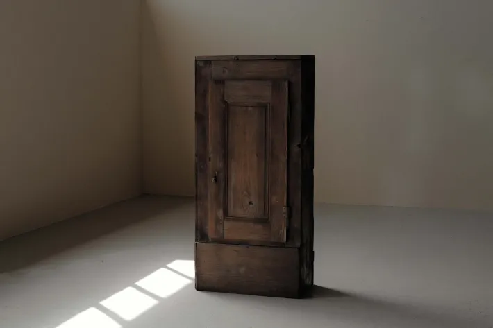 Pamono French Folk Art Mountain Cabinet in Pine, 1800s