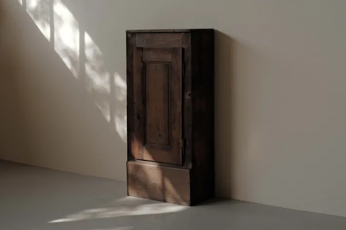 Pamono French Folk Art Mountain Cabinet in Pine, 1800s