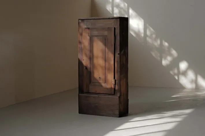 Pamono French Folk Art Mountain Cabinet in Pine, 1800s