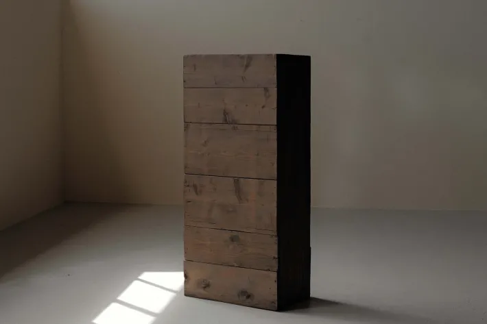 Pamono French Folk Art Mountain Cabinet in Pine, 1800s