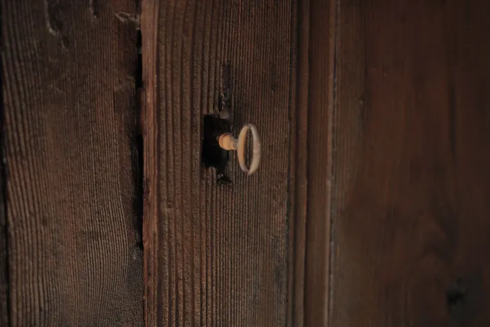 Pamono French Folk Art Mountain Cabinet in Pine, 1800s