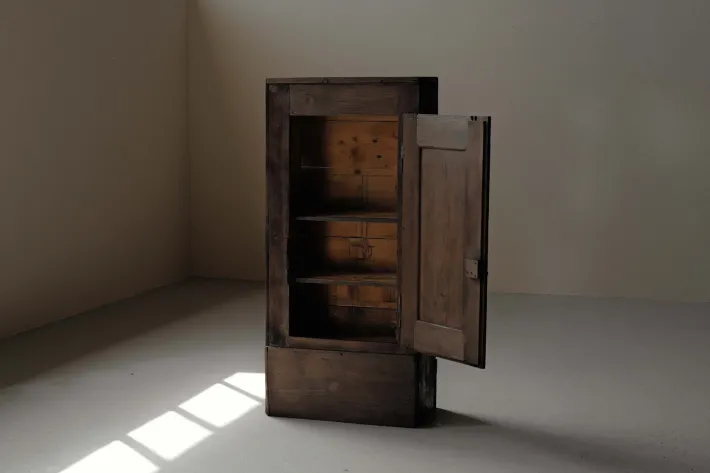 Pamono French Folk Art Mountain Cabinet in Pine, 1800s